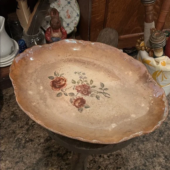 Antique Thompson “Francis” Lusterware Floral Serving Platter - Picture 3 of 7